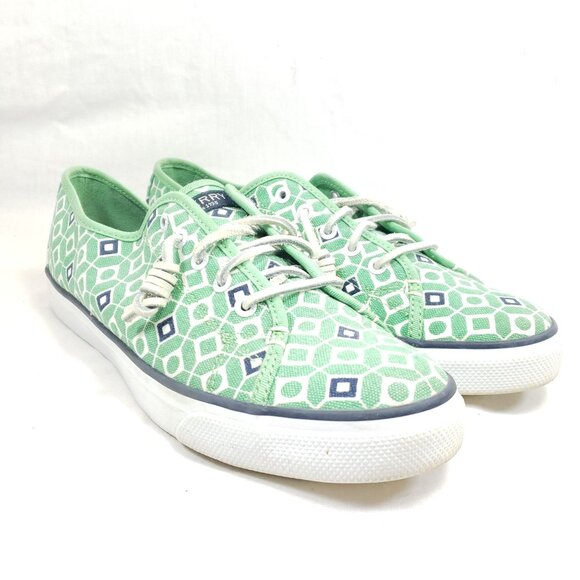 Sperry Top-Sider Sneakers Women's Size 10 Green Canvas - Picture 2 of 8